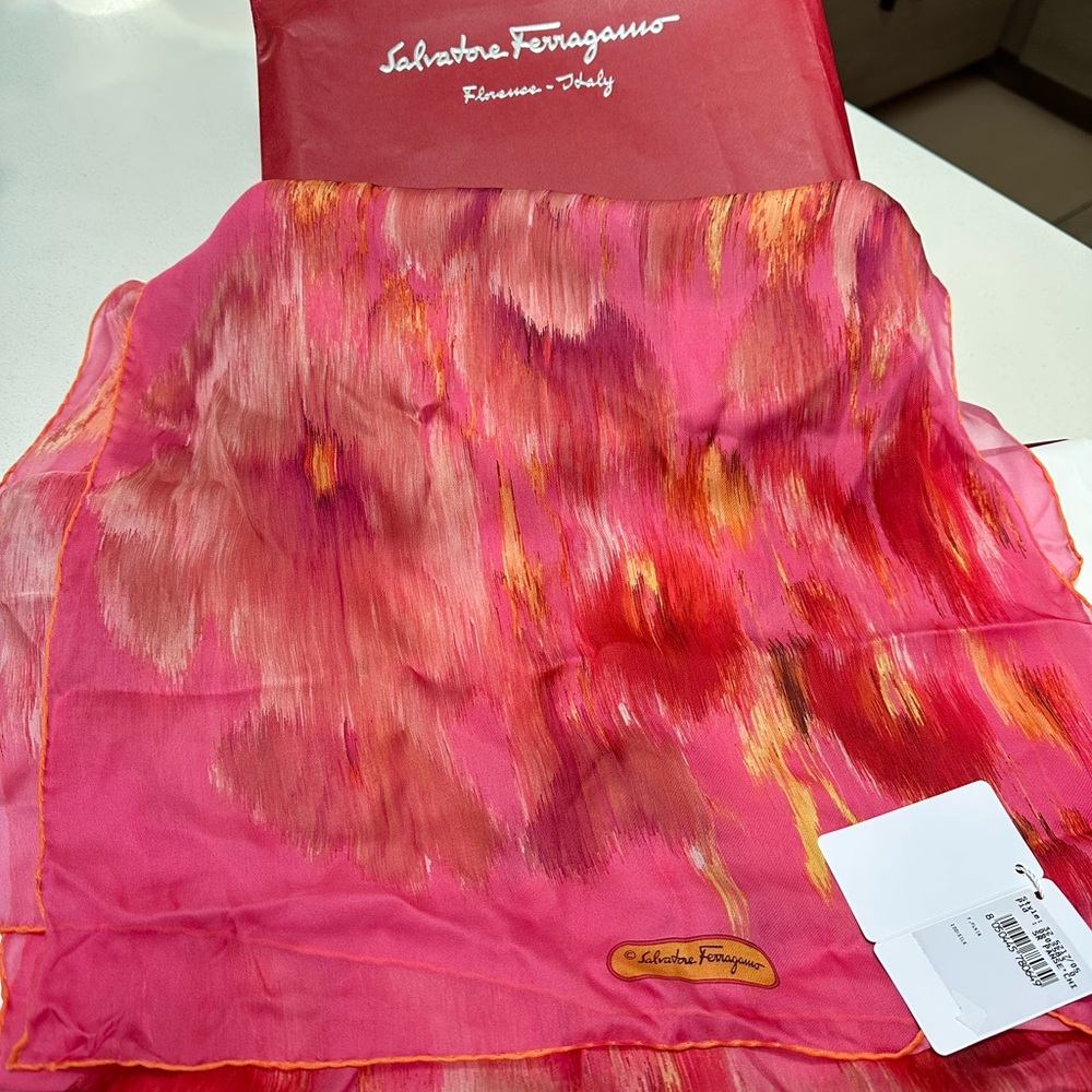 Salvatore Ferragamo Pink and Orange Scarf 🧣